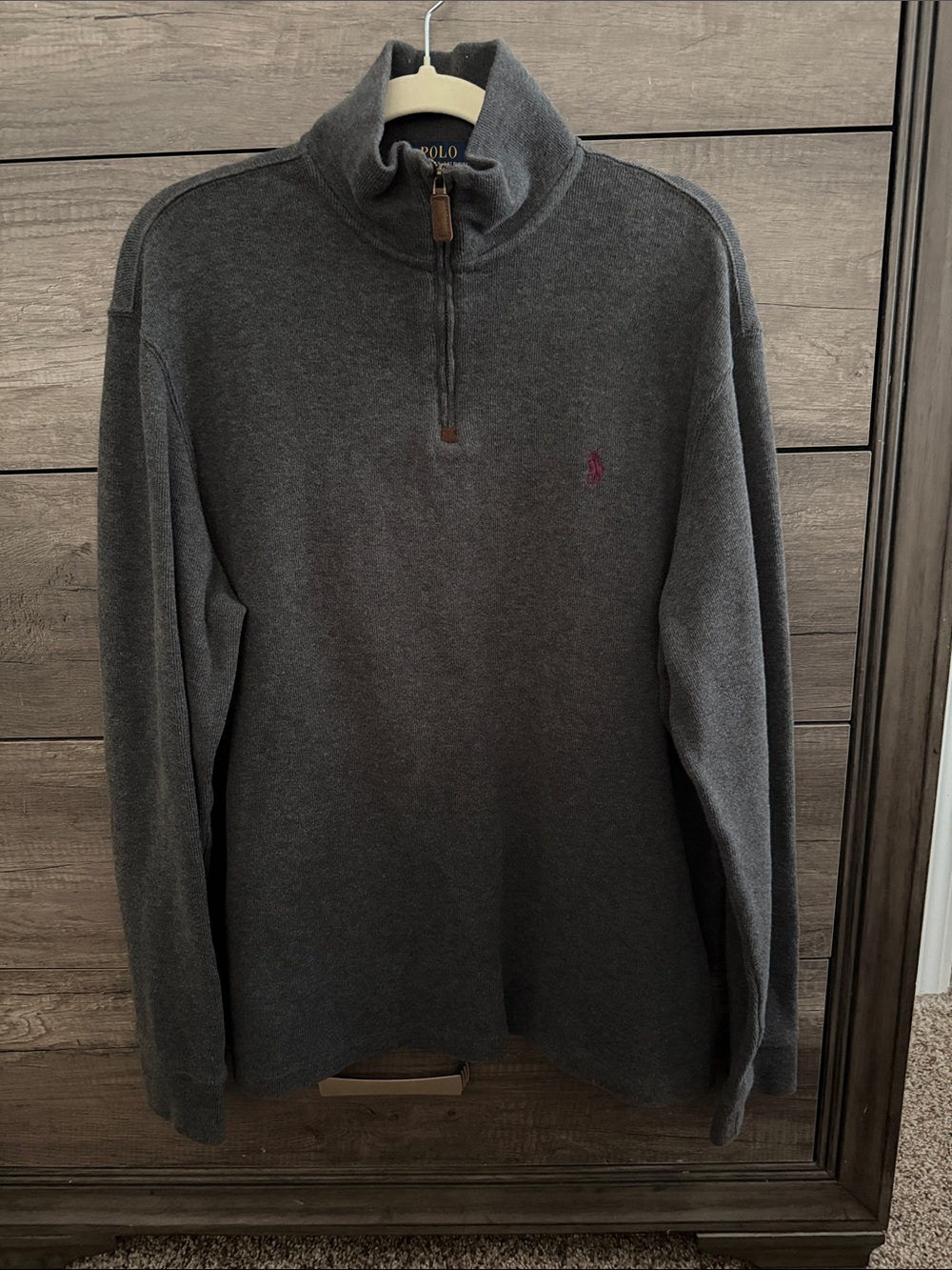 Polo by Ralph Lauren Men's Charcoal Gray Quarter Zip Pullover